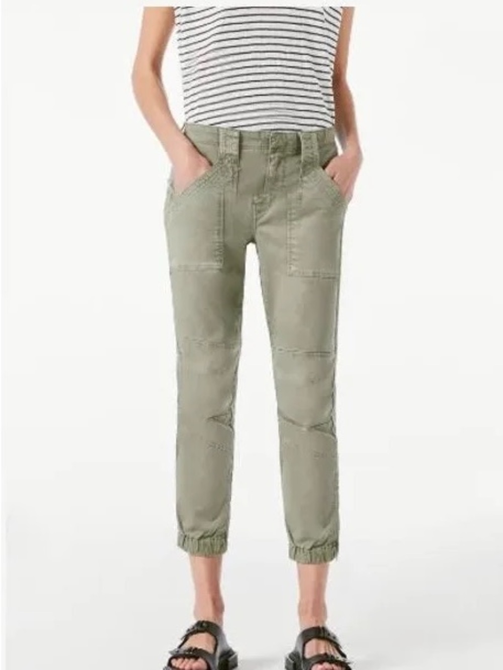 FRAME Trapunto Moto Pant Washed Aloe Sage Green Size 27